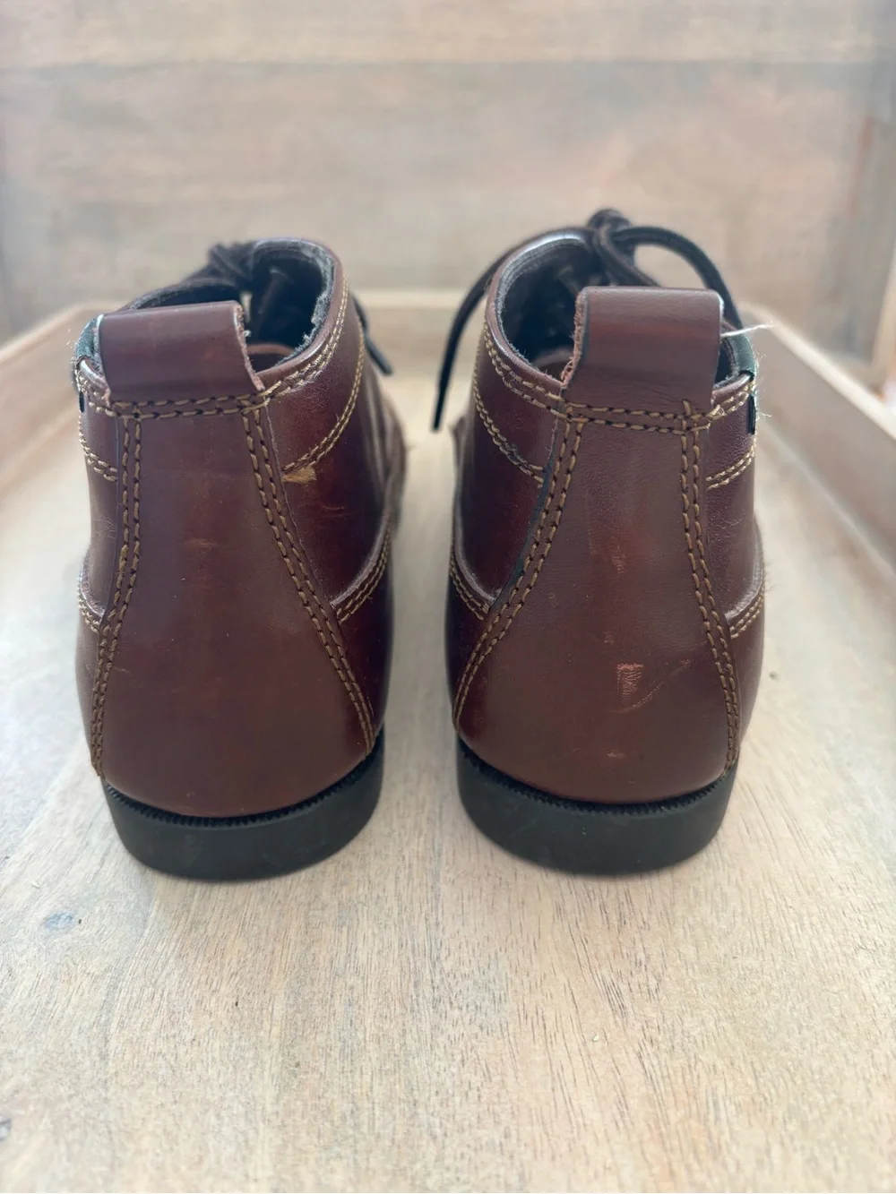 Wmn‎ eastland Seneca Lace-Up Leather Moc Toe Boots limited edition Brown Sz 7.5